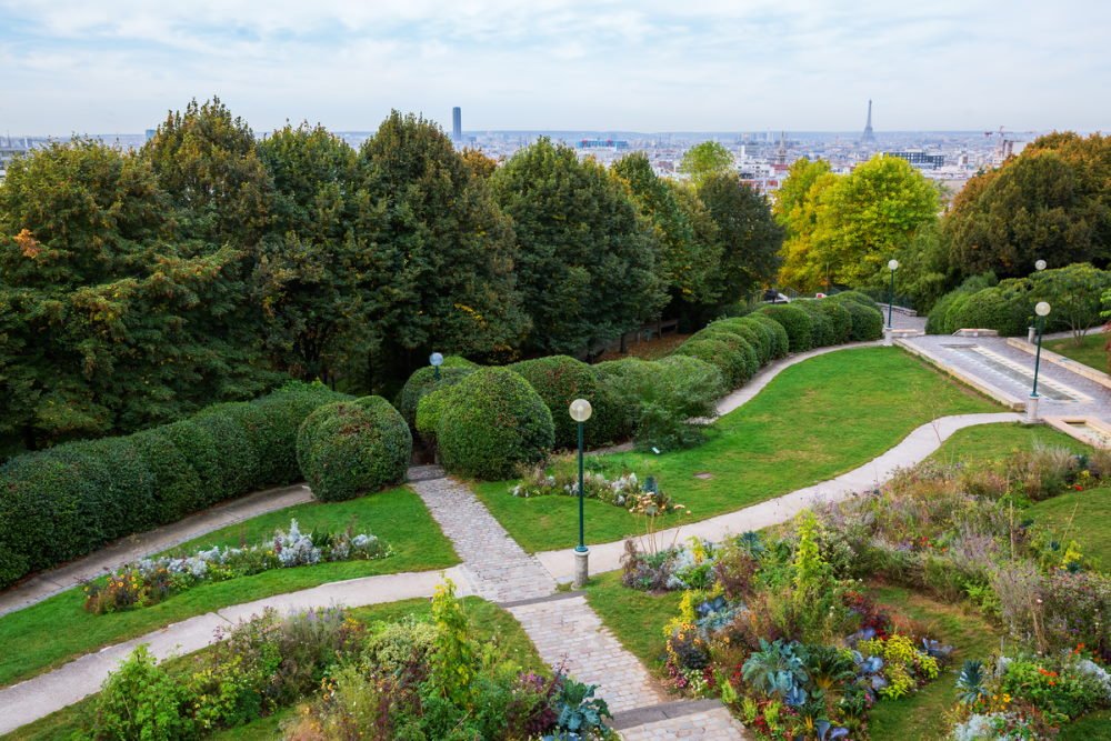 Belleville Park in Paris in France