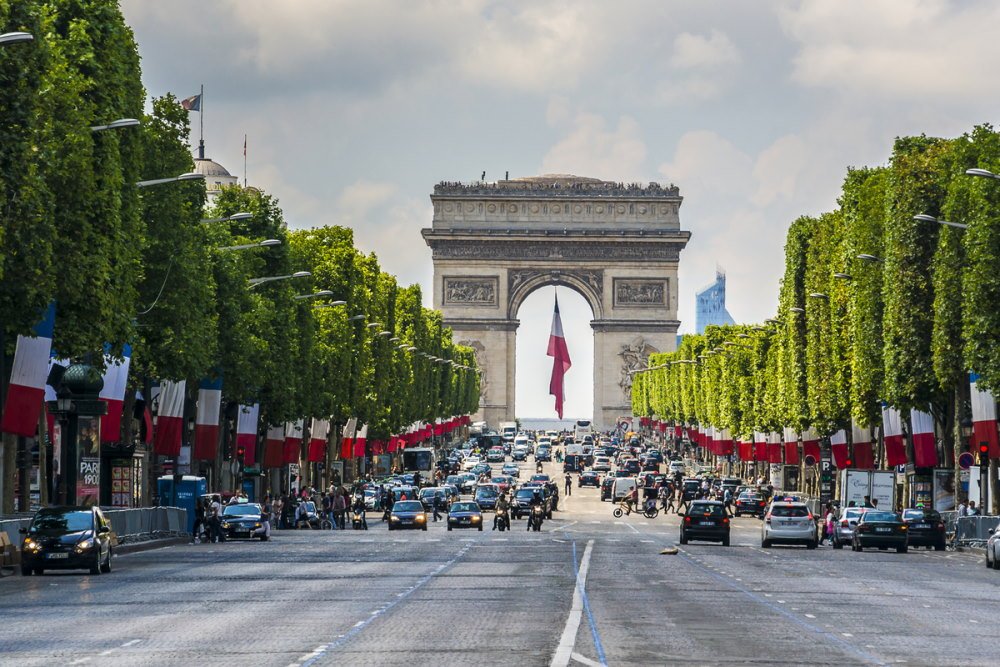 Champs Elysees in Paris in France