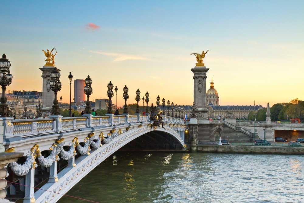 The Alexandre III Bridge in Paris in France