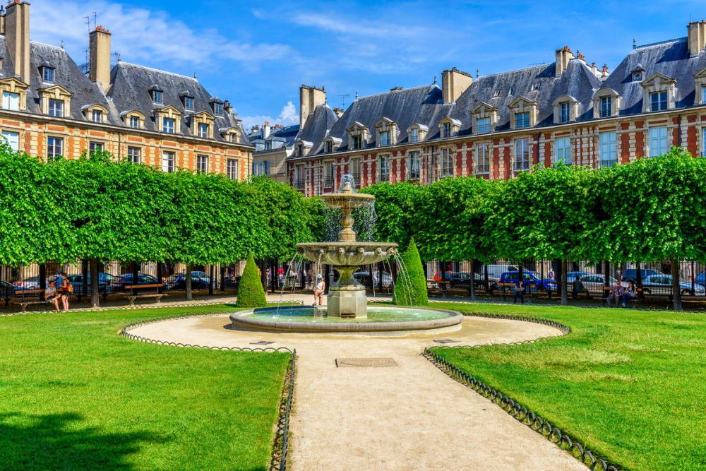 The Vosges Square in Paris in France
