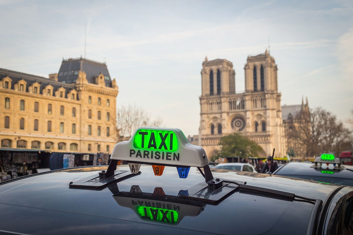 Taxi in Paris in France