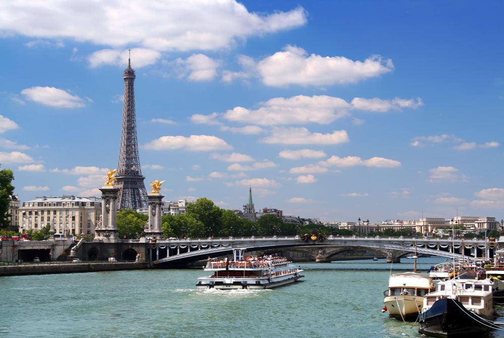 boat tour on Seine in Paris in France