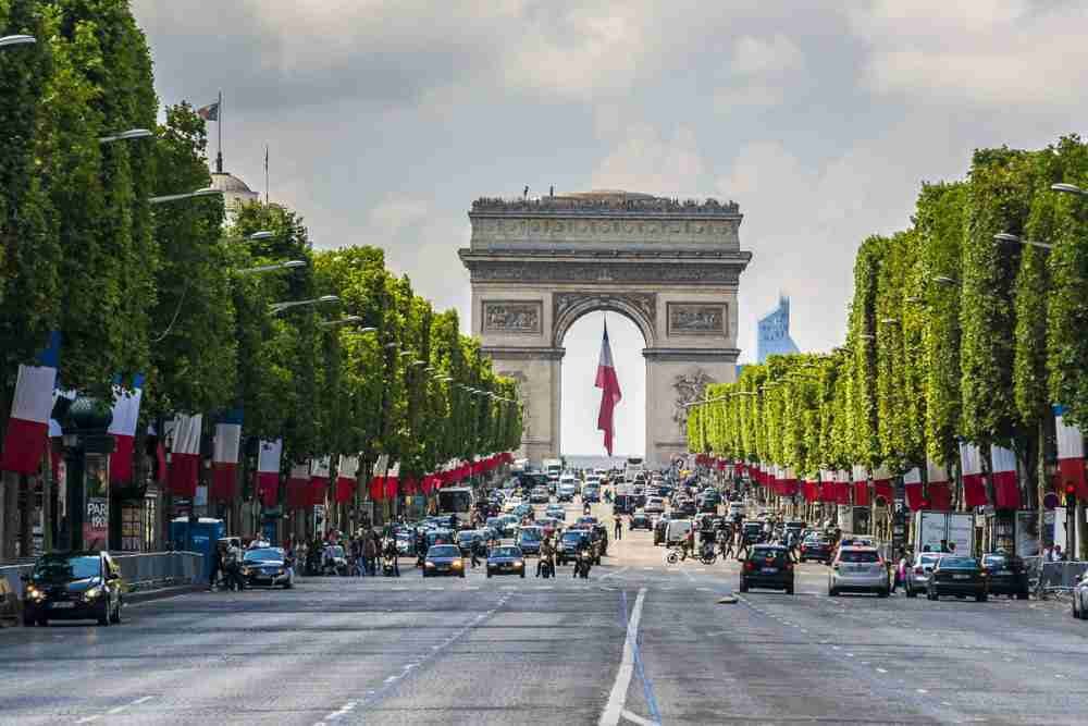 Champs Elysees in Paris in France