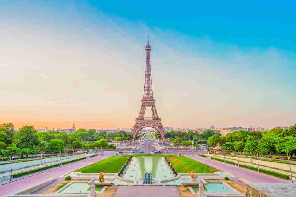 Trocadero Gardens in Paris in France