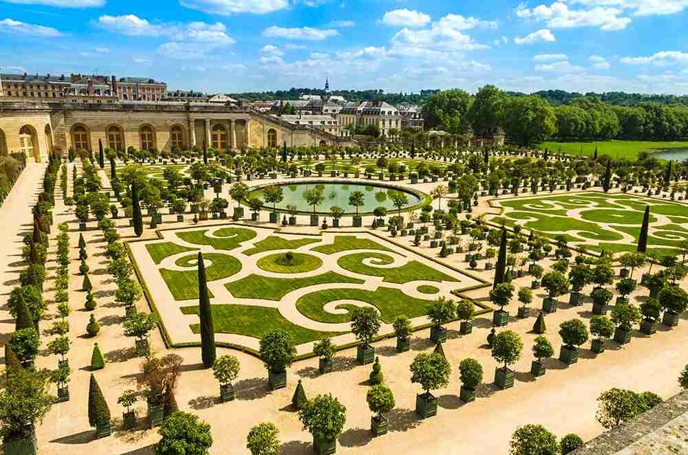 Gardens of Versailles Palace in Paris France