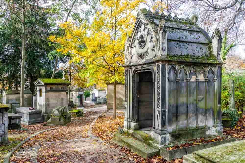 The Pere Lachaise cemetery in Paris in France