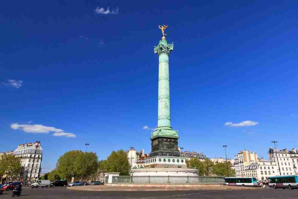 Bastille Square in Paris in France