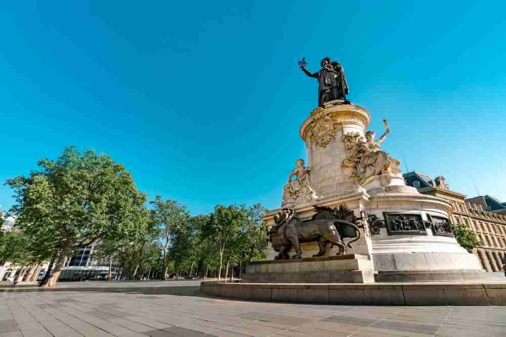 Republic Square in Paris in France