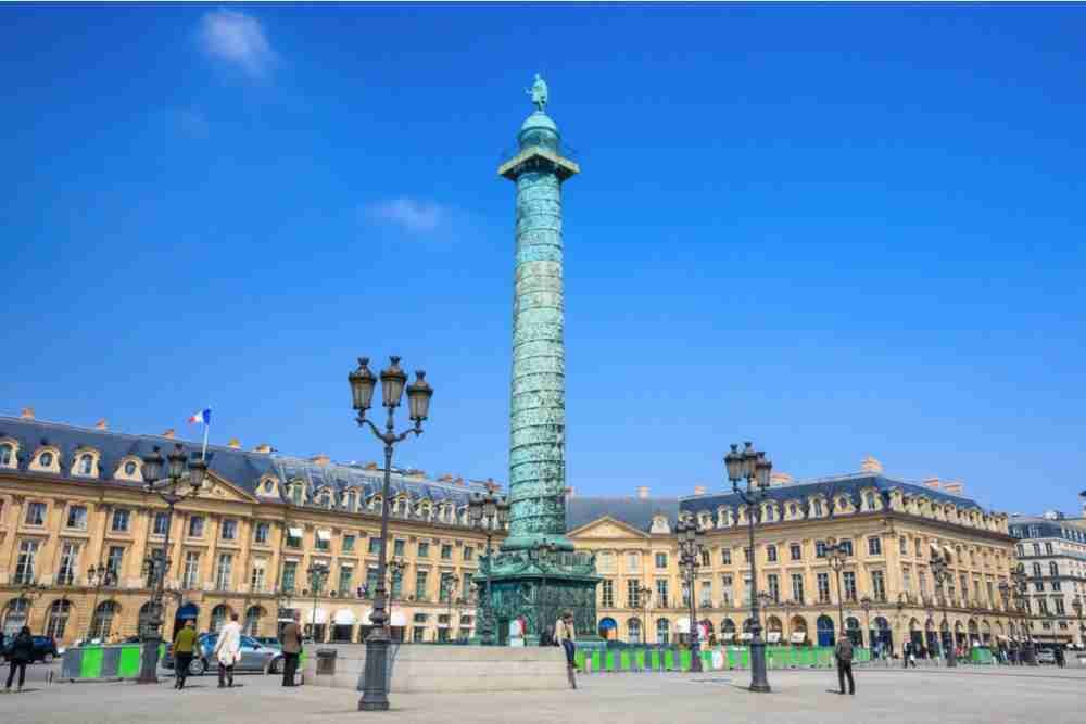 Vendome Square in Paris in France