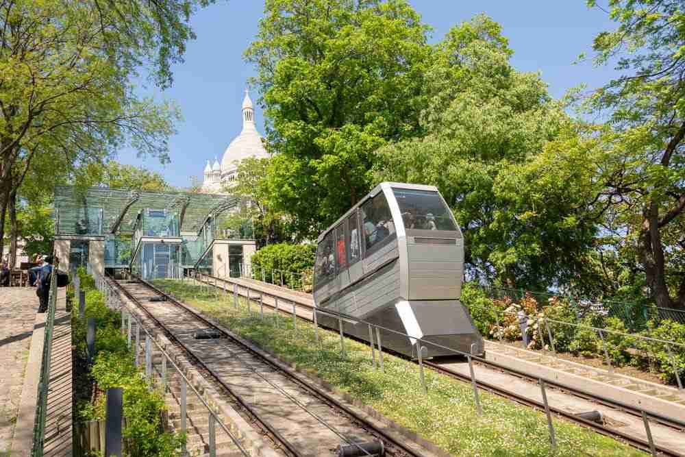 Montmartre Funicular in Paris in France