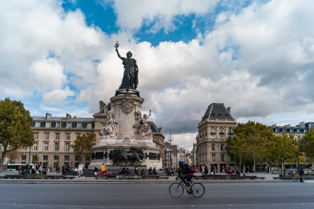 Place de la Republique in Paris in France